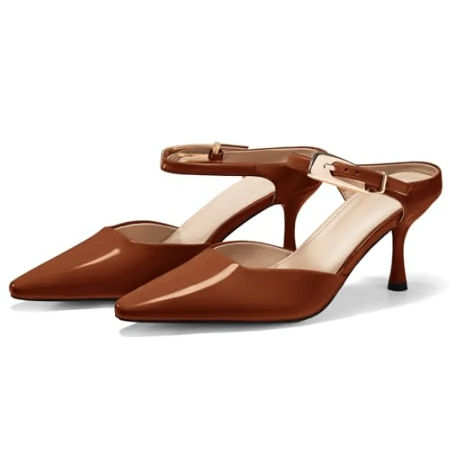 Coutgo Womens High Heels Mules Closed Pointed Toe Kitten Heel Pumps Ankle Buckle Strap Slip On Backless Dress Shoes
Coutgo Womens High Heels Mules Closed Pointed Toe Kitten Heel Pumps Ankle Buckle Strap Slip On Backless Dress Shoes