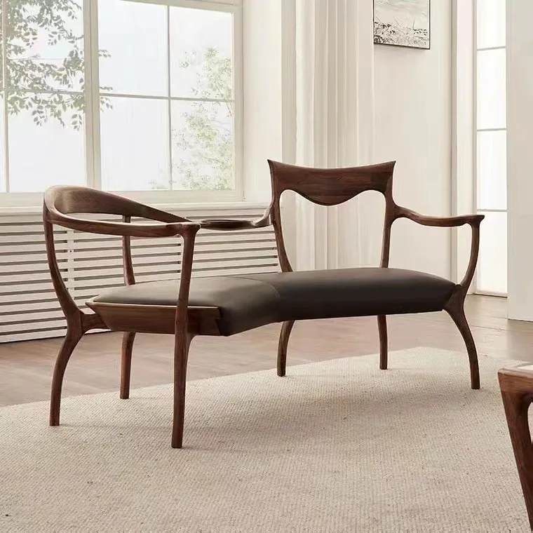 Customizable Leisure Living Room One-piece Chair Sofa Chair Black Walnut Leather Art Solid Wood Double
Customizable Leisure Living Room One-piece Chair Sofa Chair Black Walnut Leather Art Solid Wood Double