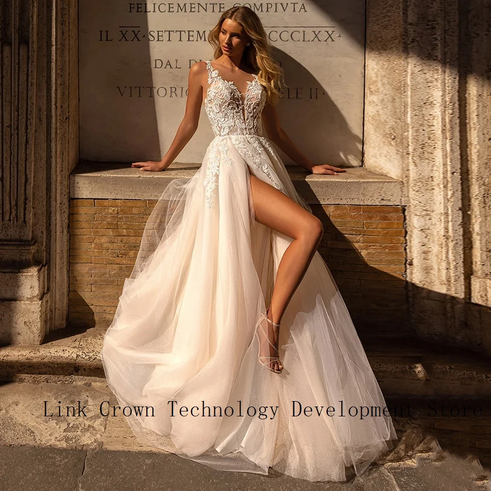 Charming Ivory Wedding Dresses with Soft Tulle Sleeveless Bridal Gowns for Women 2025 Summer New Court Train Vestidos De Novia
Charming Ivory Wedding Dresses with Soft Tulle Sleeveless Bridal Gowns for Women 2025 Summer New Court Train Vestidos De Novia