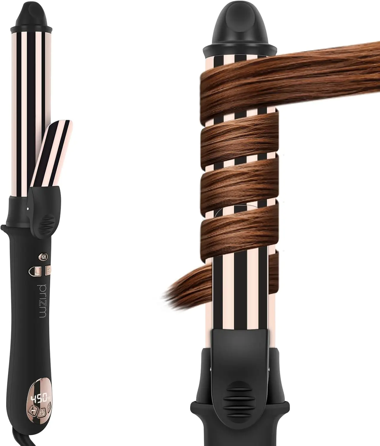 1.25 inch Automatic Curling Iron, Rotating Curling Wand up to 450°F, LCD Display, Auto Shut Off & Dual Voltage
1.25 inch Automatic Curling Iron, Rotating Curling Wand up to 450°F, LCD Display, Auto Shut Off & Dual Voltage