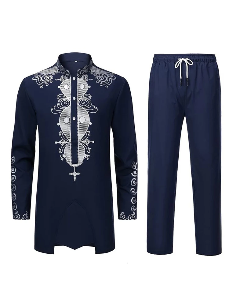 Muslim Robe Printing Black White Yellow Navy Blue Long-Sleeved Trousers The Traditional Dress of Arab Men 3D Pattern
Muslim Robe Printing Black White Yellow Navy Blue Long-Sleeved Trousers The Traditional Dress of Arab Men 3D Pattern