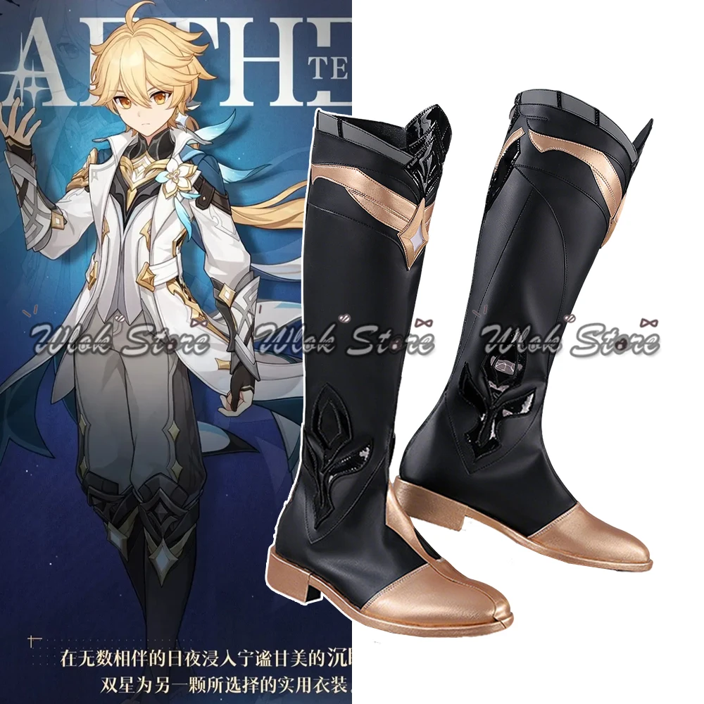 Обувь для косплея Genshin Impact Traveler Aether, черные кожаные ботинки для мужчин и женщин, для вечеринки в честь Хэллоуина
Обувь для косплея Genshin Impact Traveler Aether, черные кожаные ботинки для мужчин и женщин, для вечеринки в честь Хэллоуина