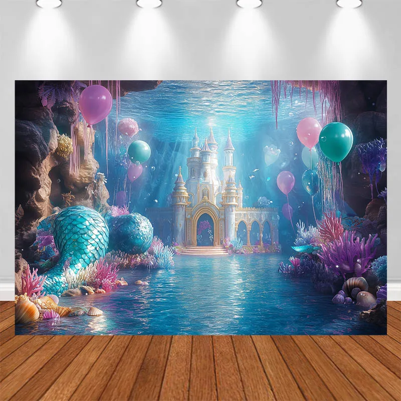 LS Photography Background Underwater Castle Balloons Mermaid Decorations Cake Smash Baby Shower Kids Portrait Photo Studio
LS Photography Background Underwater Castle Balloons Mermaid Decorations Cake Smash Baby Shower Kids Portrait Photo Studio