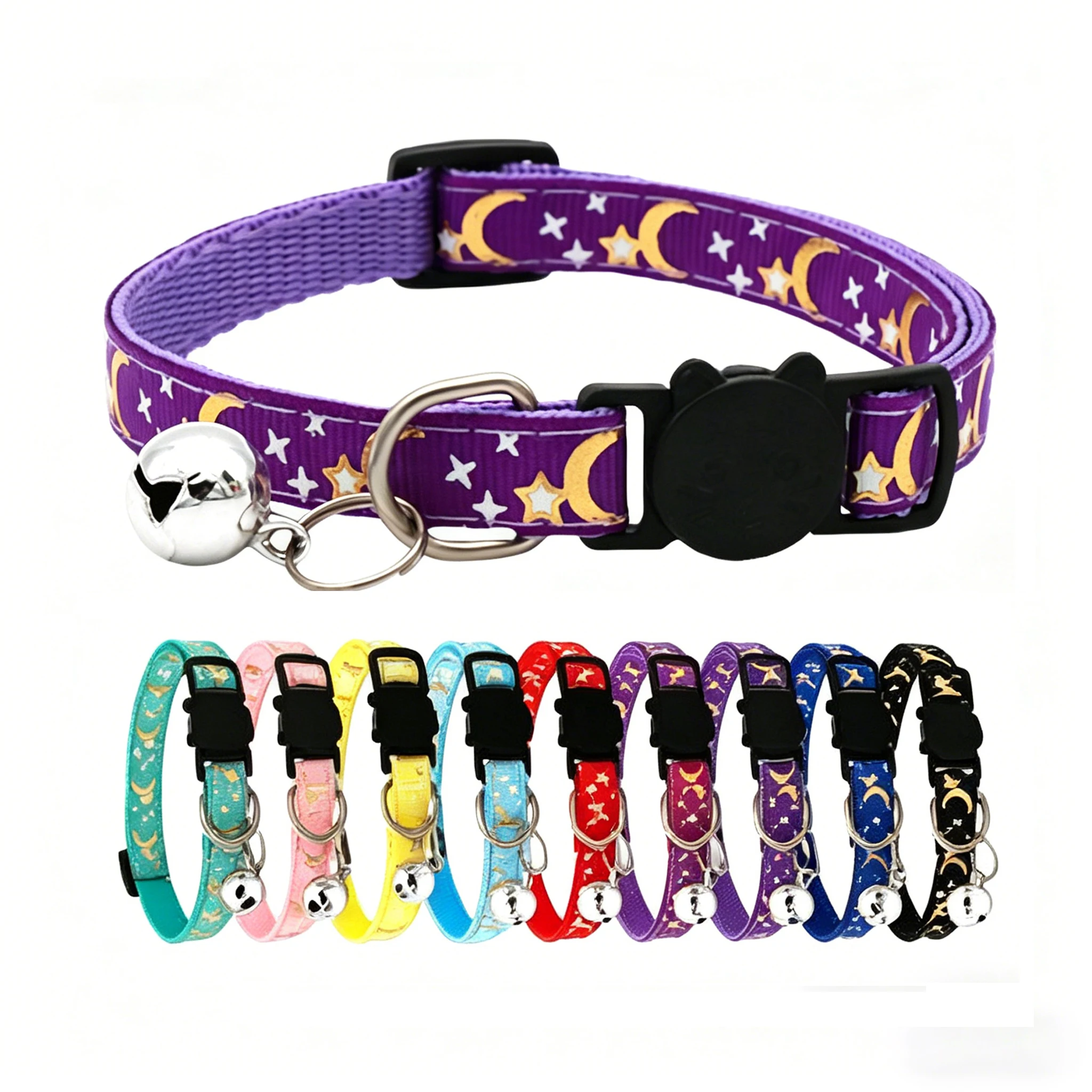 Adjustable Cartoon Star Moon Bell Cat Collar for Dogs And Kittens with Safety Bell Cat Accessories Cat Supplies
Adjustable Cartoon Star Moon Bell Cat Collar for Dogs And Kittens with Safety Bell Cat Accessories Cat Supplies