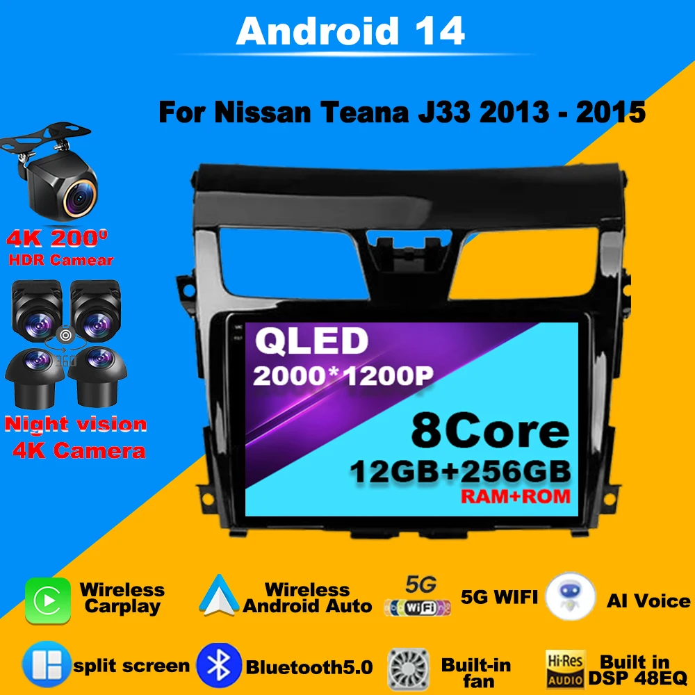Android 14 Car Radio Player 10 inch for Nissan Teana J33 3 2013 - 2015 GPS Navigation Multimedia Wireless Carplay BT AutoRadio
Android 14 Car Radio Player 10 inch for Nissan Teana J33 3 2013 - 2015 GPS Navigation Multimedia Wireless Carplay BT AutoRadio