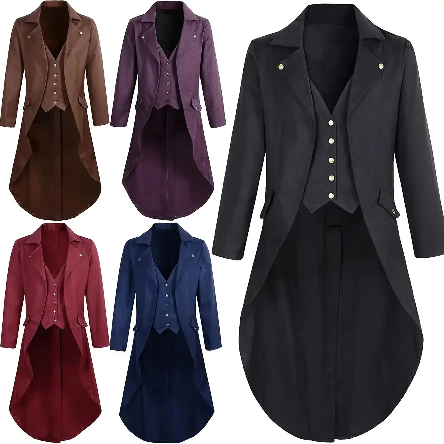 Men's Medieval Gothic Tuxedo Coat Steampunk Victorian Jacket for Cosplay Halloween Party
Men's Medieval Gothic Tuxedo Coat Steampunk Victorian Jacket for Cosplay Halloween Party