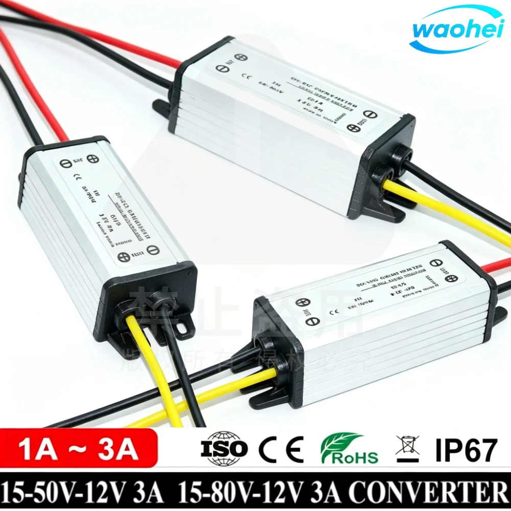 24V 36V 48V 60V to 12V 1A 2A 3A 15-80 Volt to 12 Volt 36W DC Buck Converter Regulator Power Supply for Cars Solar CE ROHS
24V 36V 48V 60V to 12V 1A 2A 3A 15-80 Volt to 12 Volt 36W DC Buck Converter Regulator Power Supply for Cars Solar CE ROHS