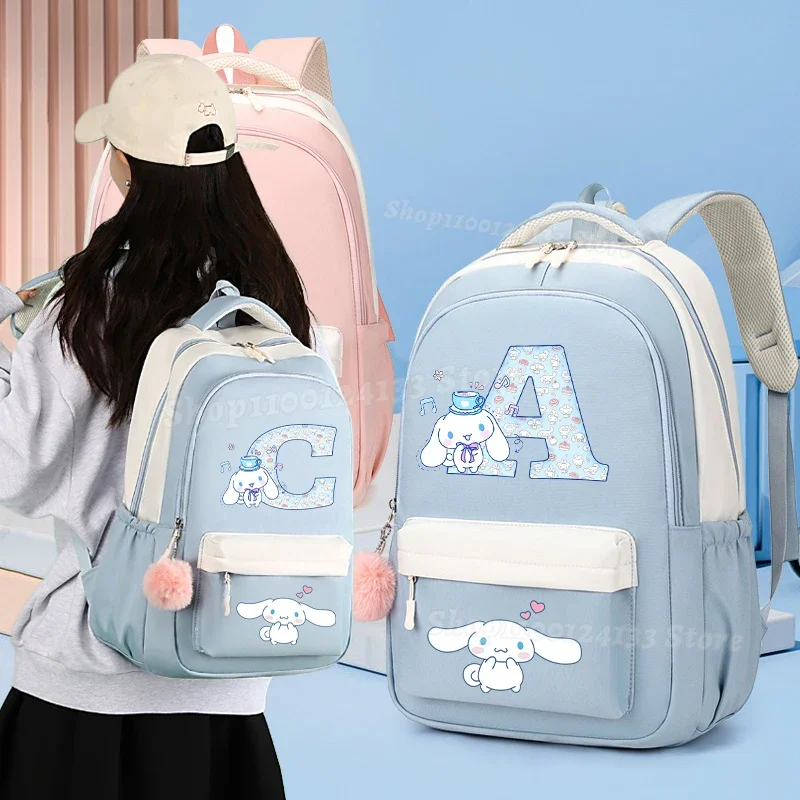Cinnamoroll Girls Student Back School Bag Sanrio Cute Letters A-Z Anime Print Kids Woman High-capacity Book Pen Storage Backpack
Cinnamoroll Girls Student Back School Bag Sanrio Cute Letters A-Z Anime Print Kids Woman High-capacity Book Pen Storage Backpack