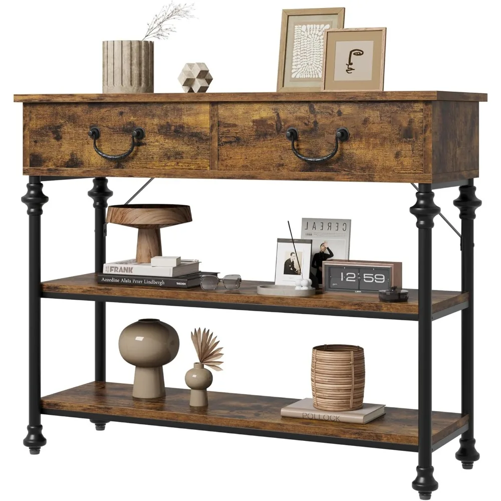 Console Tables for Entryway, Small Entryway Table with 2 Drawers, Narrow Console Table with Storage Shelves for Livin
Console Tables for Entryway, Small Entryway Table with 2 Drawers, Narrow Console Table with Storage Shelves for Livin