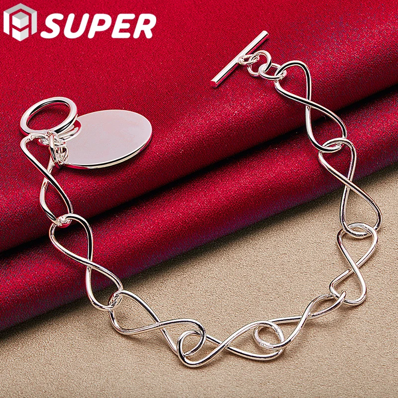 925 Sterling Silver Round 925 Stamp Pendant Bracelet Chain For Woman Charm Wedding Engagement Party Fashion Jewelry
925 Sterling Silver Round 925 Stamp Pendant Bracelet Chain For Woman Charm Wedding Engagement Party Fashion Jewelry