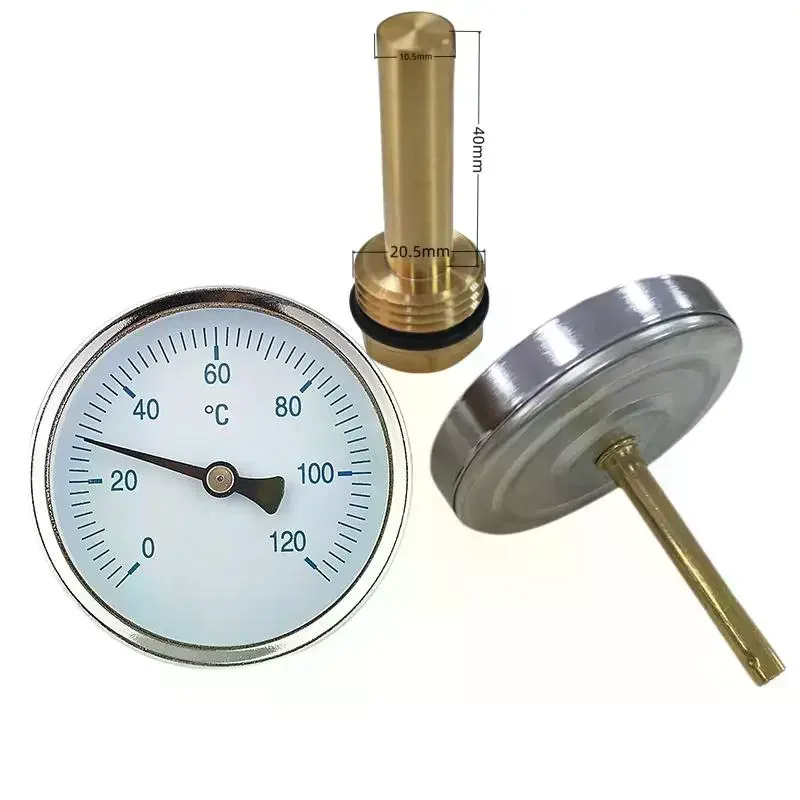1Pcs 1/2" Axial Screw-in Buffer Boiler Heating 120°C Water Temperature Gauge Bimetallic Thermometer With Copper Sheath
1Pcs 1/2" Axial Screw-in Buffer Boiler Heating 120°C Water Temperature Gauge Bimetallic Thermometer With Copper Sheath