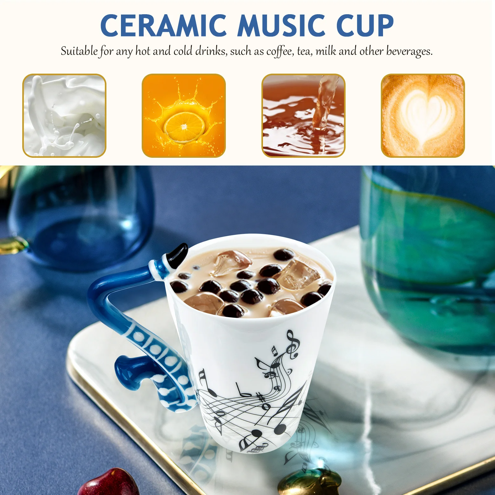 Musical Elements Ceramic Drinking Mug for Coffee Tea Milk Decorative Household Cup Coffee Cups Ceramic 
Musical Elements Ceramic Drinking Mug for Coffee Tea Milk Decorative Household Cup Coffee Cups Ceramic