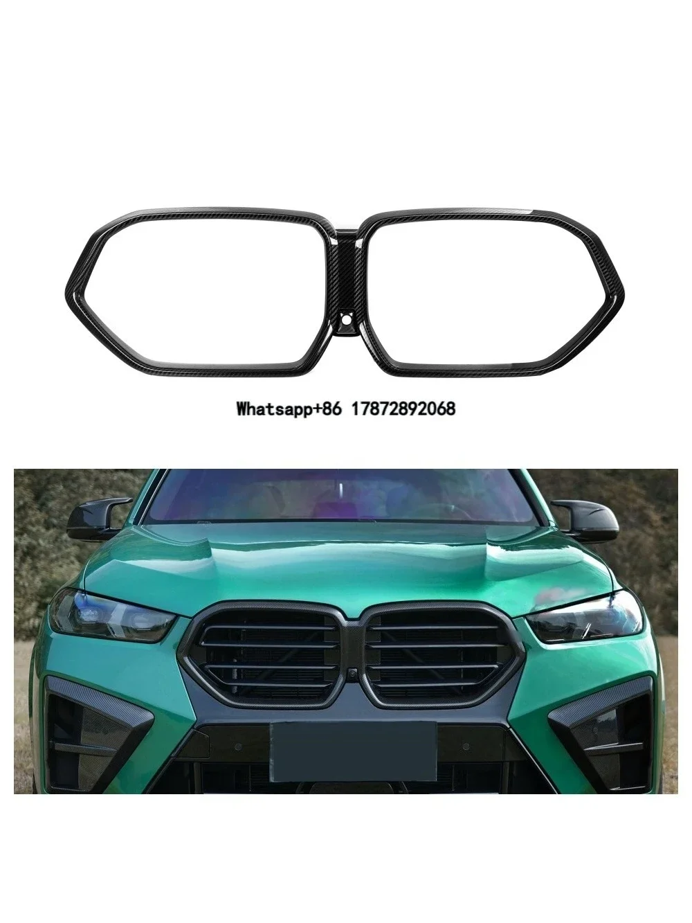 Dry Carbon Fiber Auto Part Glossy Black Front Grill Frame for X5M F95 X6M F96 LCI 2024+ Car Grille Frame
Dry Carbon Fiber Auto Part Glossy Black Front Grill Frame for X5M F95 X6M F96 LCI 2024+ Car Grille Frame