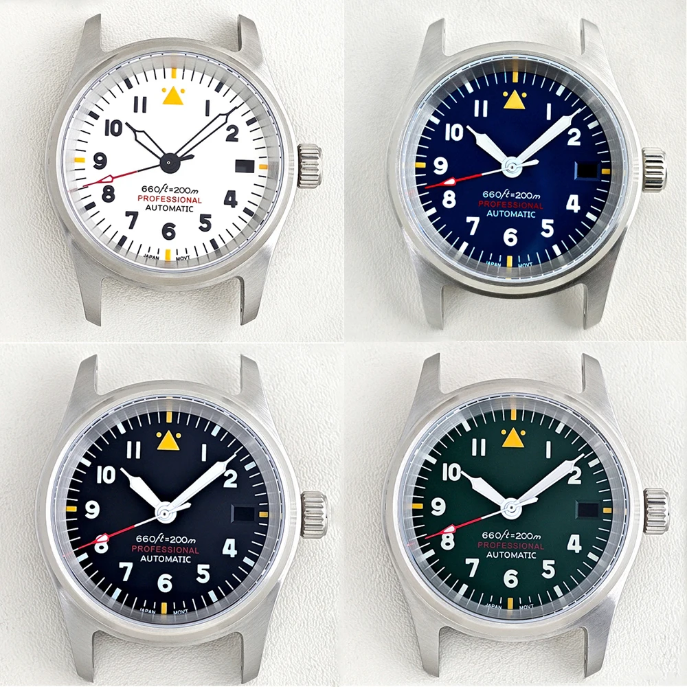 SUPER 36mm NH35 Pilot case 29mm Pilot Dial green luminous Suitable for NH35 NH36 movement Diver Sapphire Glass Silvery Case
SUPER 36mm NH35 Pilot case 29mm Pilot Dial green luminous Suitable for NH35 NH36 movement Diver Sapphire Glass Silvery Case