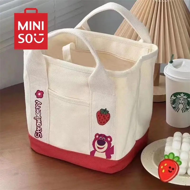 MINISO новая модная и модная женская сумка с милым маленьким медведем, Сумка с вышивкой, вместительная сумка через плечо