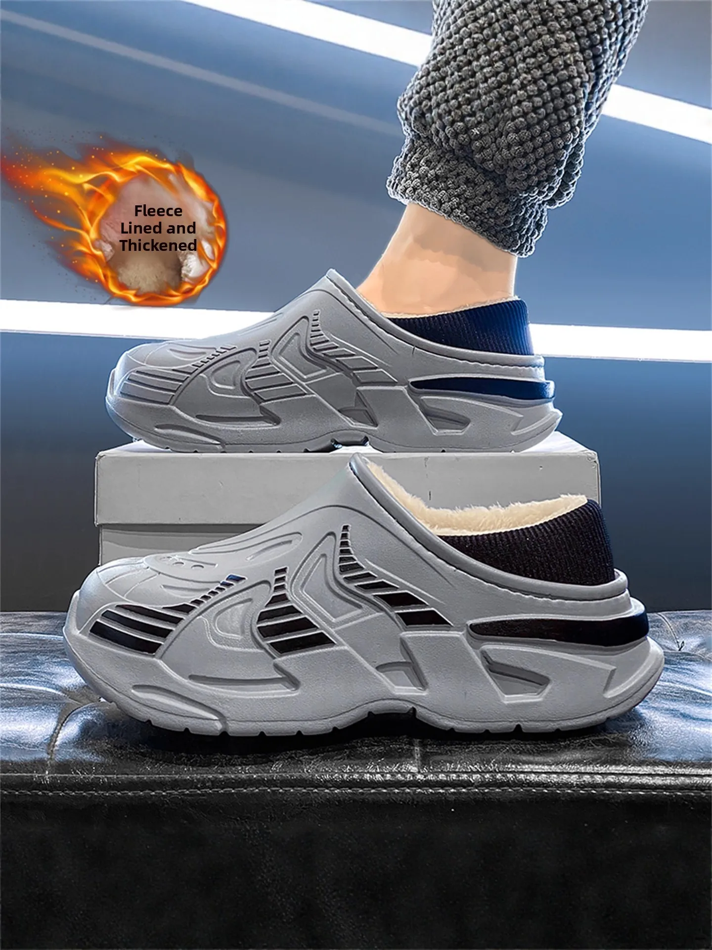 Men's Cotton Slippers Winter Fleece Lined Warm Slip-On Cotton Shoes Leather Fur Integrated Indoor Non-Slip Waterproof
Men's Cotton Slippers Winter Fleece Lined Warm Slip-On Cotton Shoes Leather Fur Integrated Indoor Non-Slip Waterproof