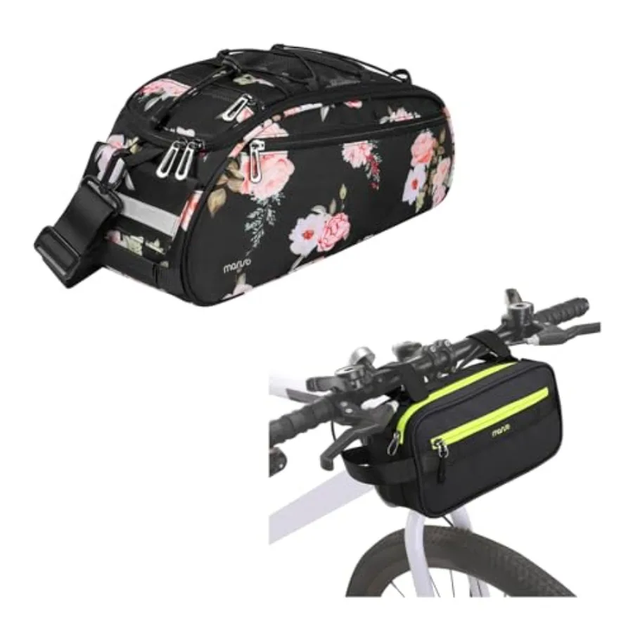 Bike Handlebar Bag, Bicycle Frame Bag with Shoulder StrapandBike Rack Bag, Peony Waterproof Bicycle Trunk Pannier Rear Seat Bag
Bike Handlebar Bag, Bicycle Frame Bag with Shoulder StrapandBike Rack Bag, Peony Waterproof Bicycle Trunk Pannier Rear Seat Bag