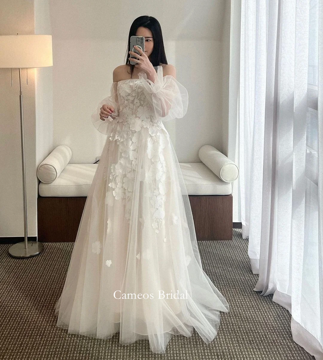 SOND Strapless Wedding Dress Custom Made Formal Tulle Puff Sleeves A-Line Appliques Bride Dress Ivory 웨딩드레스 Wedding Gown Bridal
SOND Strapless Wedding Dress Custom Made Formal Tulle Puff Sleeves A-Line Appliques Bride Dress Ivory 웨딩드레스 Wedding Gown Bridal