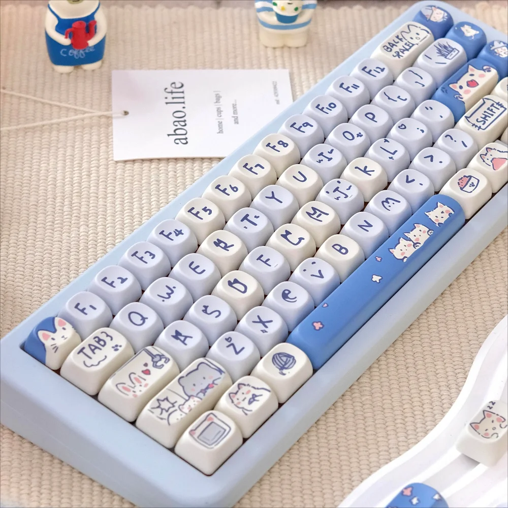 Blue Cat Cat MOA Keycap Set Thermosublimation PBT 114 Keys Cute for MX Switch 60/84/90/104/108 Layout Mechanical Keyboards
Blue Cat Cat MOA Keycap Set Thermosublimation PBT 114 Keys Cute for MX Switch 60/84/90/104/108 Layout Mechanical Keyboards