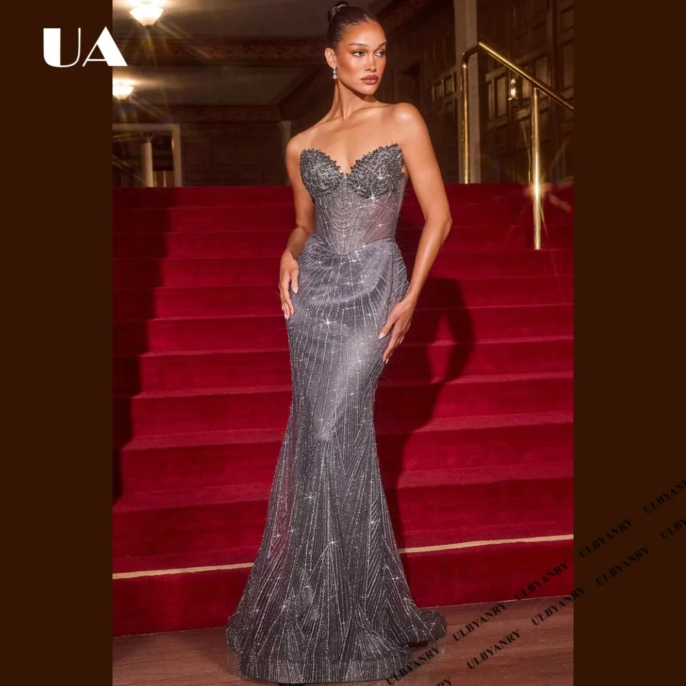 Exquisite Mermaid Strapless Beading Evening Dress for Woman, Sparkly Embellished Prom Dress, Customized Sweep Train Party Dress
Exquisite Mermaid Strapless Beading Evening Dress for Woman, Sparkly Embellished Prom Dress, Customized Sweep Train Party Dress