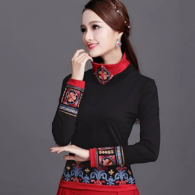 Chinese Style Clothing Womens Plus Size Tops 2024 Autumn Fashion Cotton Embroidery Splicing Turtleneck Long Sleeves Shirts Woman
Chinese Style Clothing Womens Plus Size Tops 2024 Autumn Fashion Cotton Embroidery Splicing Turtleneck Long Sleeves Shirts Woman