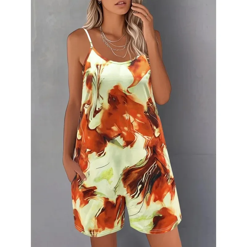 European and American Style Sleeveless Sexy Jumpsuit Shorts for Women with Unique Print Fashion Casual European
European and American Style Sleeveless Sexy Jumpsuit Shorts for Women with Unique Print Fashion Casual European