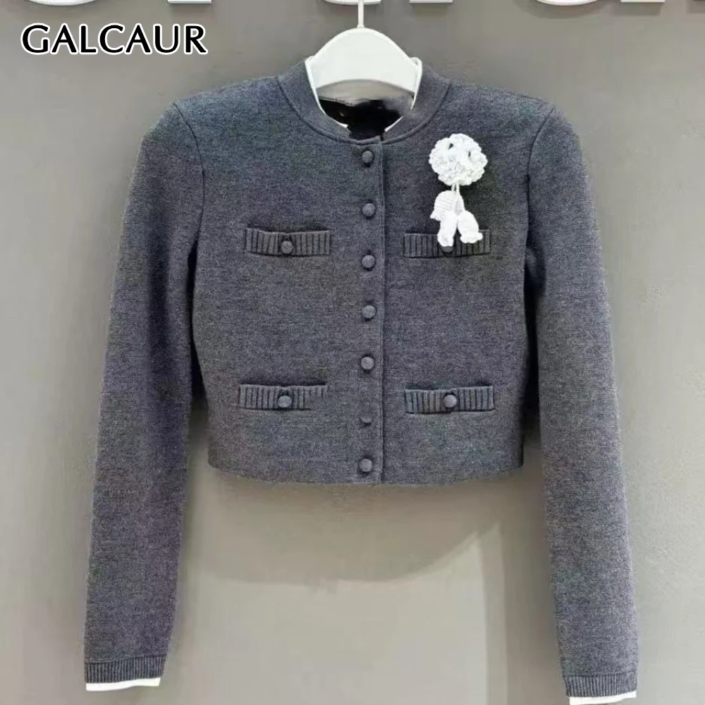 GALCAUR Gray Spliced Flower Basics Jacket Female O Neck Long Sleeve Slimming Office Lady Women's Jackets Autumn Style Fashion
GALCAUR Gray Spliced Flower Basics Jacket Female O Neck Long Sleeve Slimming Office Lady Women's Jackets Autumn Style Fashion