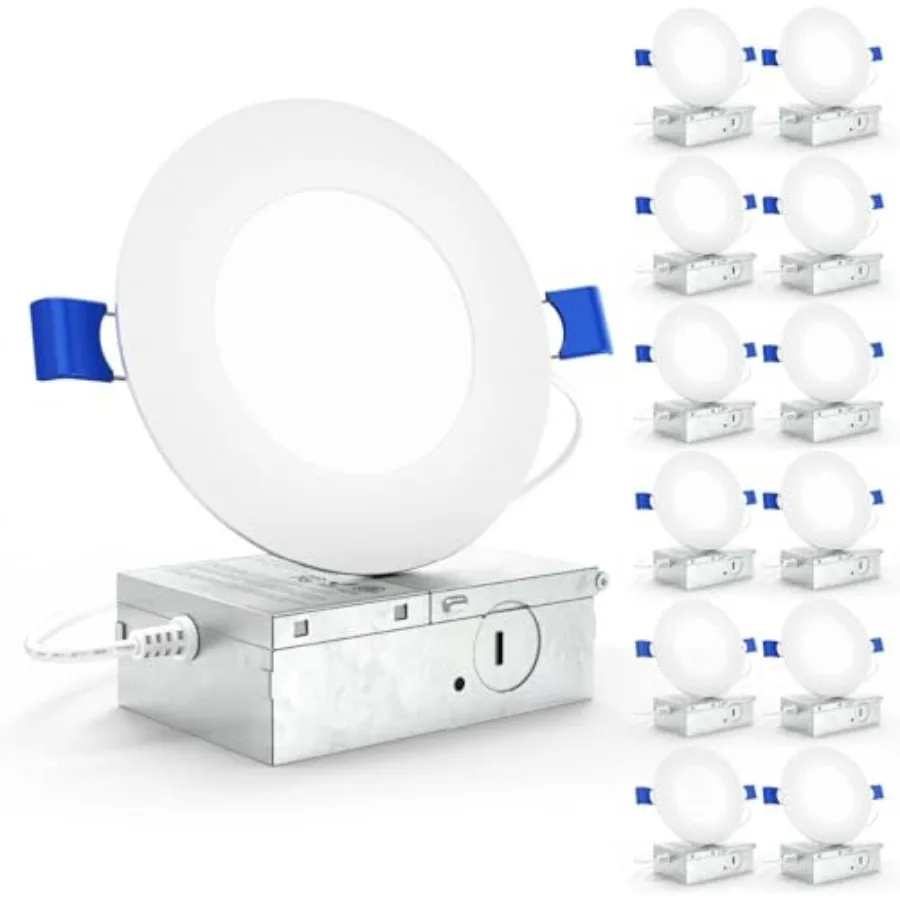 Sunco 12 Pack Ultra Thin LED Recessed Ceiling Lights Slim 000K Cool White Dimmable 10W Wafer Thin Canless with Junction Box - E
Sunco 12 Pack Ultra Thin LED Recessed Ceiling Lights Slim 000K Cool White Dimmable 10W Wafer Thin Canless with Junction Box - E