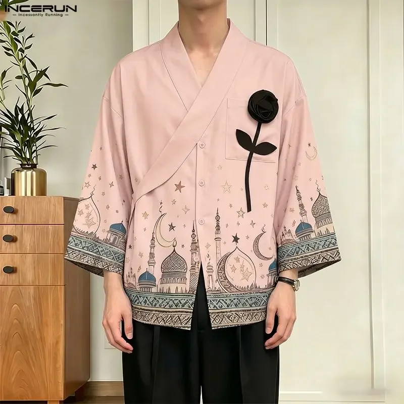 INCERUN Men's Shirt Printing Flower Patchwork V Neck Flare Long Sleeve Men Clothes Streetwear Loose Fashion Casual Tops Camisa
INCERUN Men's Shirt Printing Flower Patchwork V Neck Flare Long Sleeve Men Clothes Streetwear Loose Fashion Casual Tops Camisa