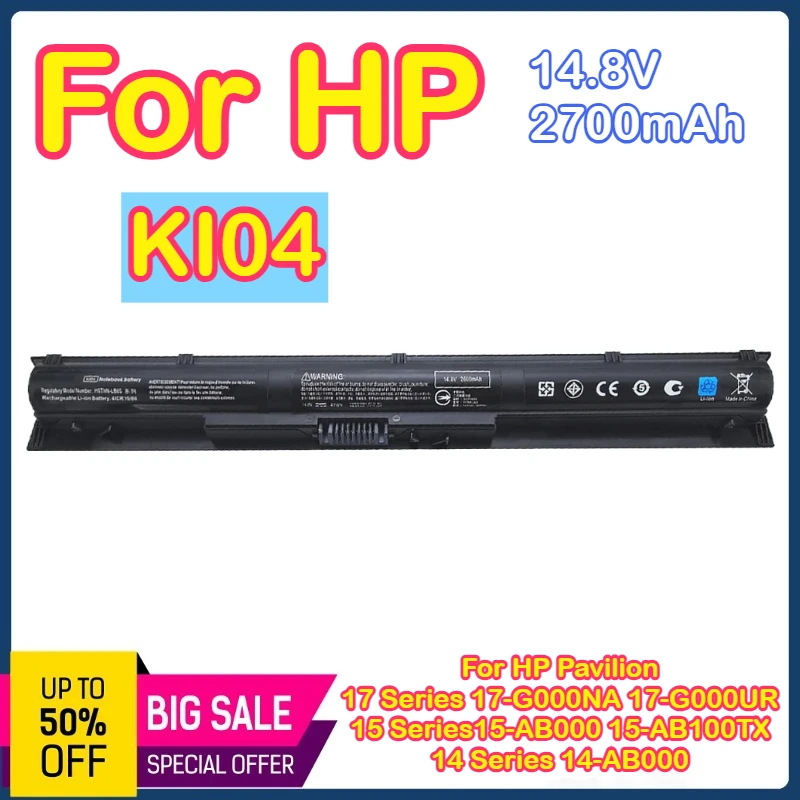 KI04 800049-001 Аккумулятор для HP Pavilion 15-ab 15-an 17-g 15t-ab100 17t-g100 17t-s100 17-ab220nr 15-ab143cl 14-ab166us TPN-Q158
KI04 800049-001 Аккумулятор для HP Pavilion 15-ab 15-an 17-g 15t-ab100 17t-g100 17t-s100 17-ab220nr 15-ab143cl 14-ab166us TPN-Q158