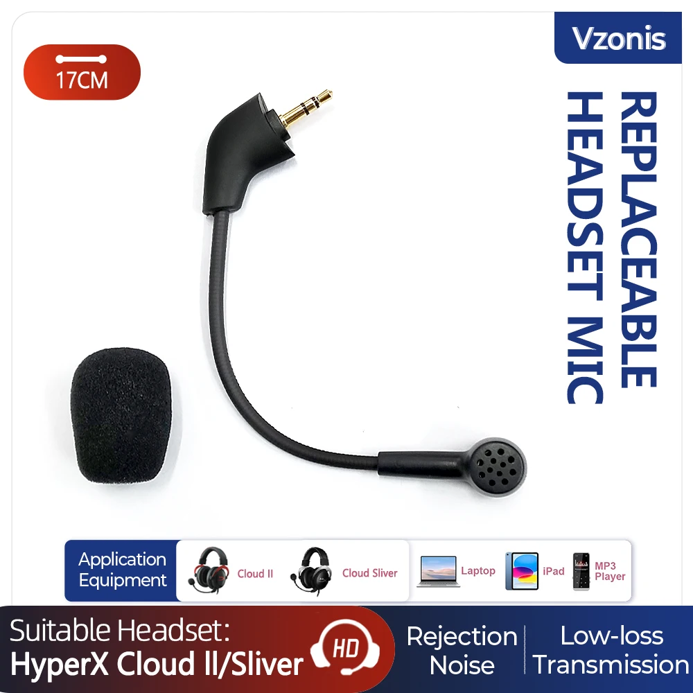 3.5MM Detachable Headset Mic Noise-reducing Game Mic Replaceable Headphone Accessory for HyperX Cloud 2 HyperX Cloud Sliver
3.5MM Detachable Headset Mic Noise-reducing Game Mic Replaceable Headphone Accessory for HyperX Cloud 2 HyperX Cloud Sliver