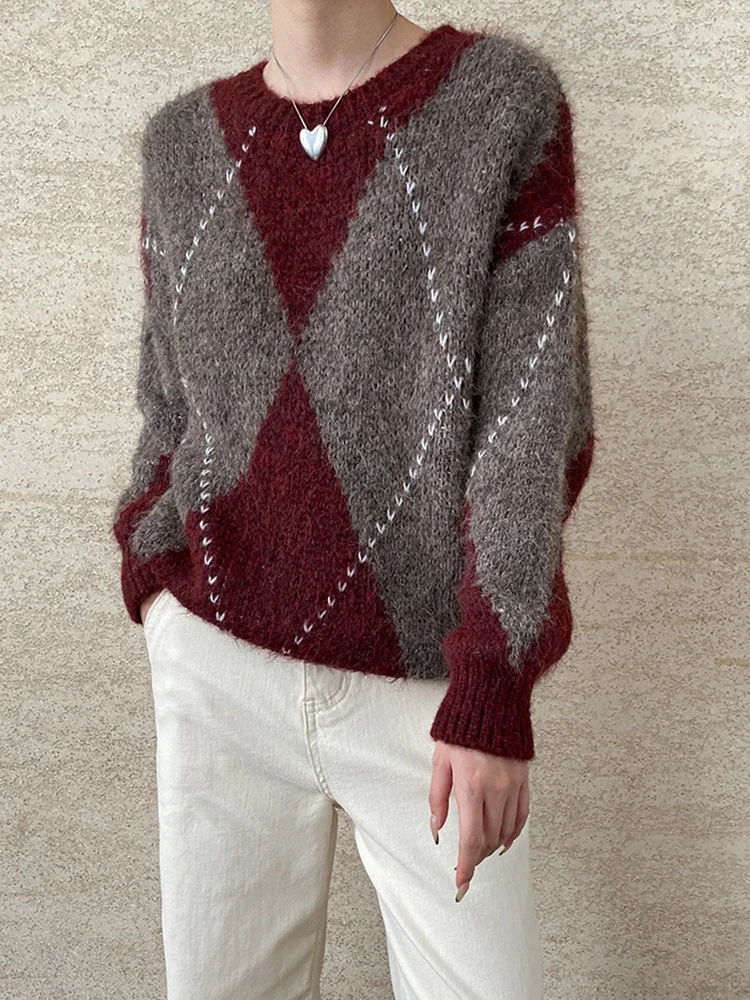 Fashion Color Block Knited Sweater O-neck Long Sleeves Elegant Vintage Pullover Female 2025 Spring New Clothing 2Z3058
Fashion Color Block Knited Sweater O-neck Long Sleeves Elegant Vintage Pullover Female 2025 Spring New Clothing 2Z3058