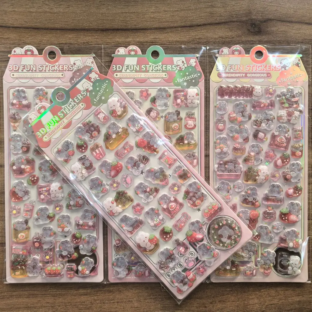 4 Pcs Sweet Pink 3D Bear Strawberry Stickers - Adorable Decor for Notebooks, Scrapbooks & DIY Crafts LanLanStickersWorld Store
4 Pcs Sweet Pink 3D Bear Strawberry Stickers - Adorable Decor for Notebooks, Scrapbooks & DIY Crafts LanLanStickersWorld Store