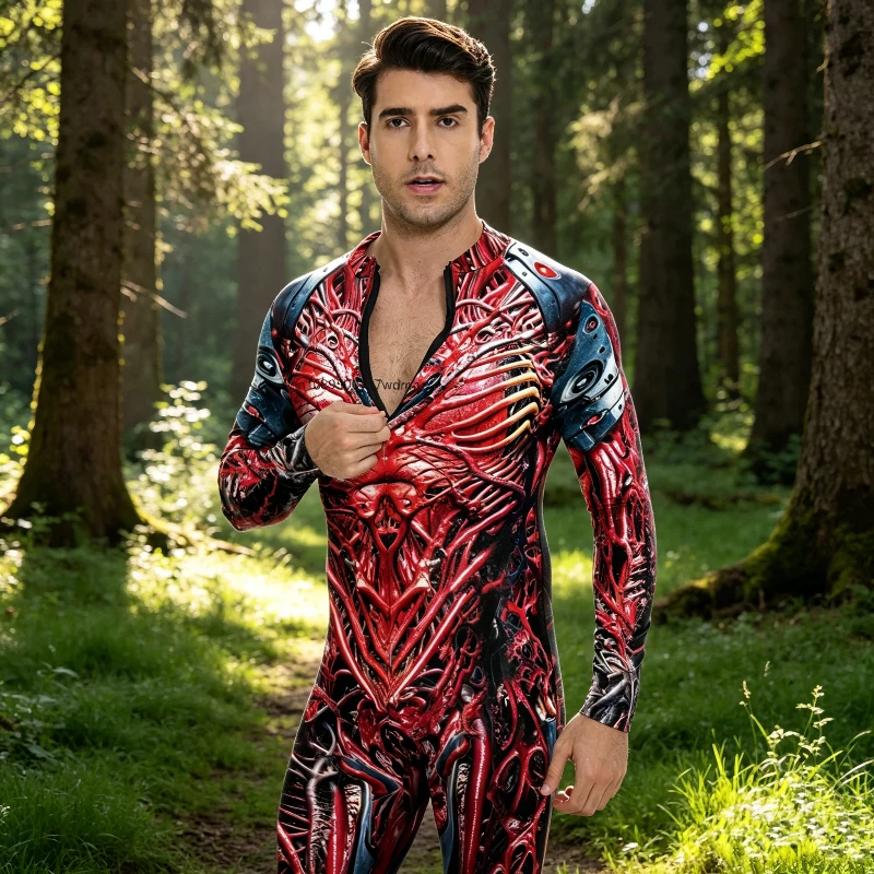 AP Demon Cosplay Bloody Scary Bodysuit Carnival Mechanical Human Blood Vessel Printing Tights Stretch Stage Performance Suit
AP Demon Cosplay Bloody Scary Bodysuit Carnival Mechanical Human Blood Vessel Printing Tights Stretch Stage Performance Suit