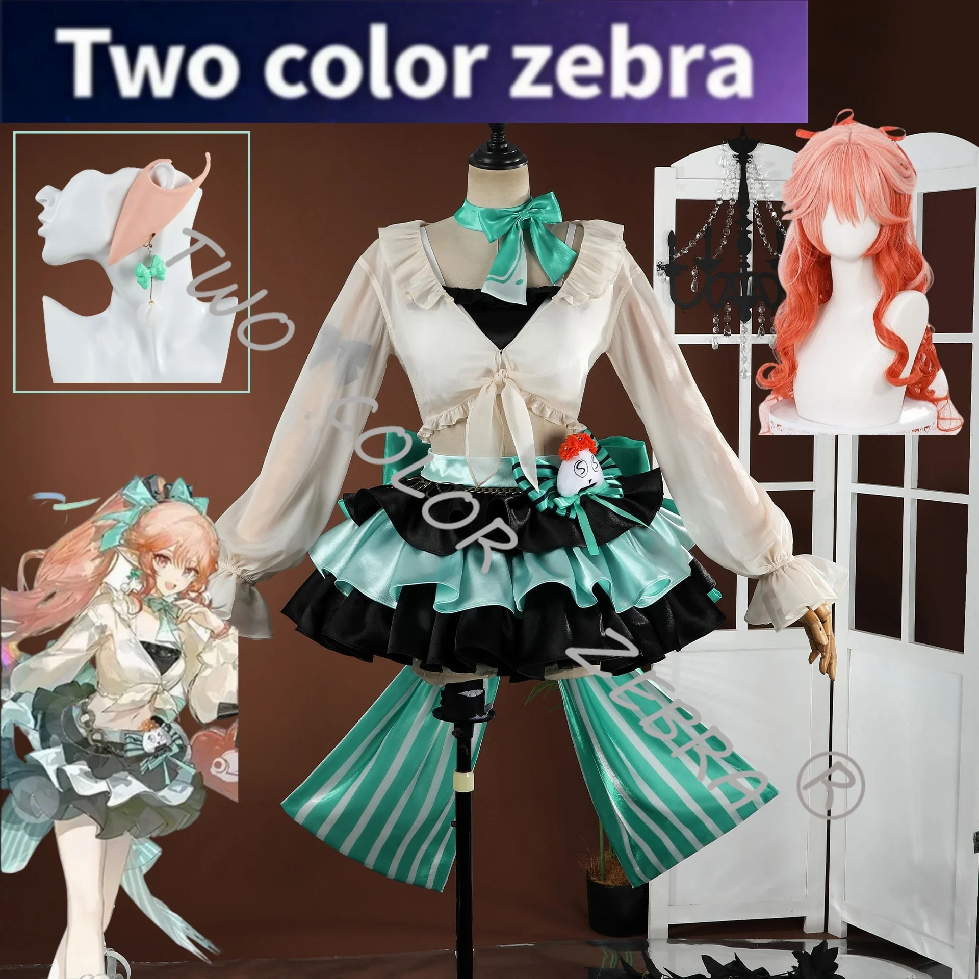 Game Arknights Yostar Haruka Cosplay Spring Journey Costume New Suit Sweet Green Lolita and Wig Set for Halloween Party
Game Arknights Yostar Haruka Cosplay Spring Journey Costume New Suit Sweet Green Lolita and Wig Set for Halloween Party