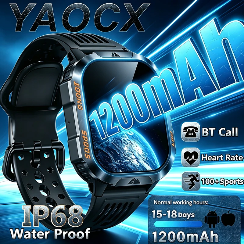 2026New 1200MAH Large Capacity Battery Sports Watch 2.01-inch HD Large Screen Flashlight Sports Modes BT Call Smart Watch Men
2026New 1200MAH Large Capacity Battery Sports Watch 2.01-inch HD Large Screen Flashlight Sports Modes BT Call Smart Watch Men