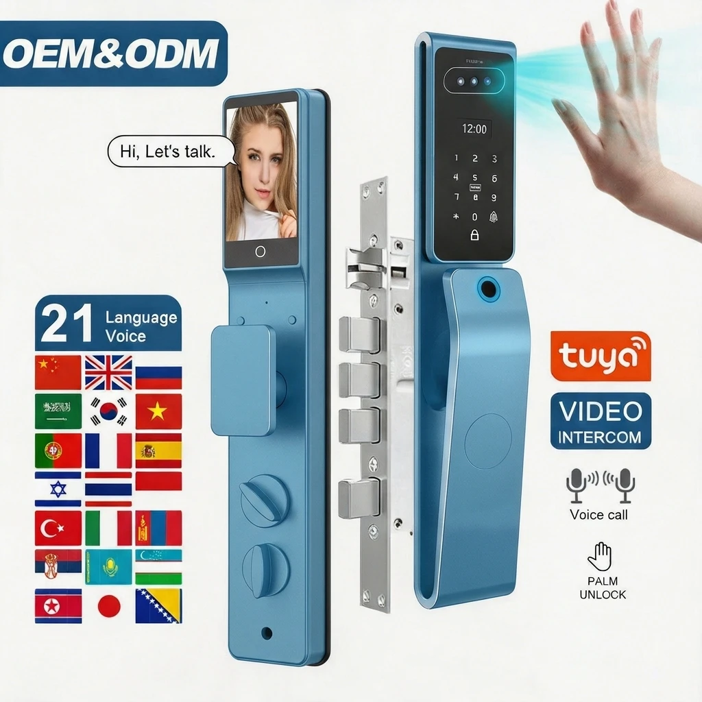 High-quality Outdoor Waterproof IP65 Temporary Password Smart Lock Fingerprint Smart Lock for Front Door with Camera and Screen
High-quality Outdoor Waterproof IP65 Temporary Password Smart Lock Fingerprint Smart Lock for Front Door with Camera and Screen
