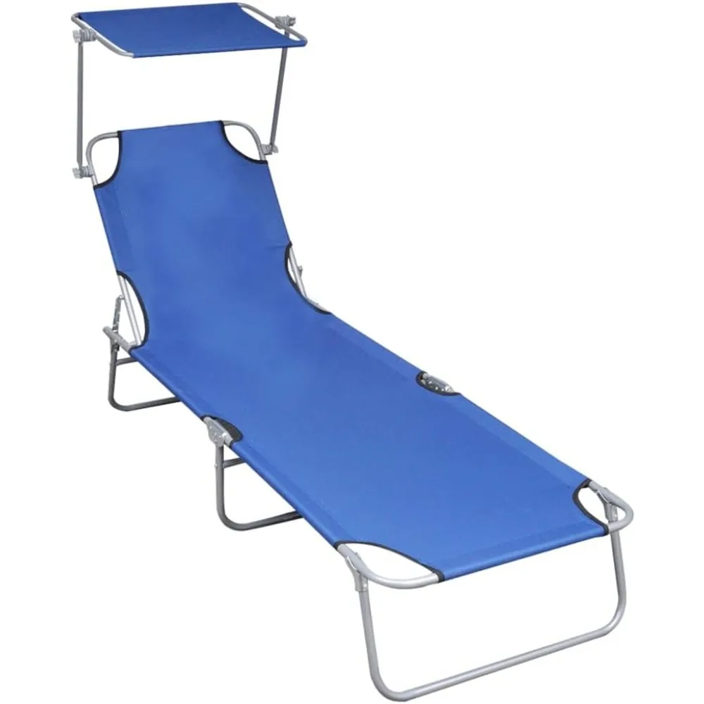 Foldable Sun Lounger with Canopy, Portable Beach Lounger for Lawn, Pool, Patio, Powder-Coated Steel Frame with Polyester
Foldable Sun Lounger with Canopy, Portable Beach Lounger for Lawn, Pool, Patio, Powder-Coated Steel Frame with Polyester