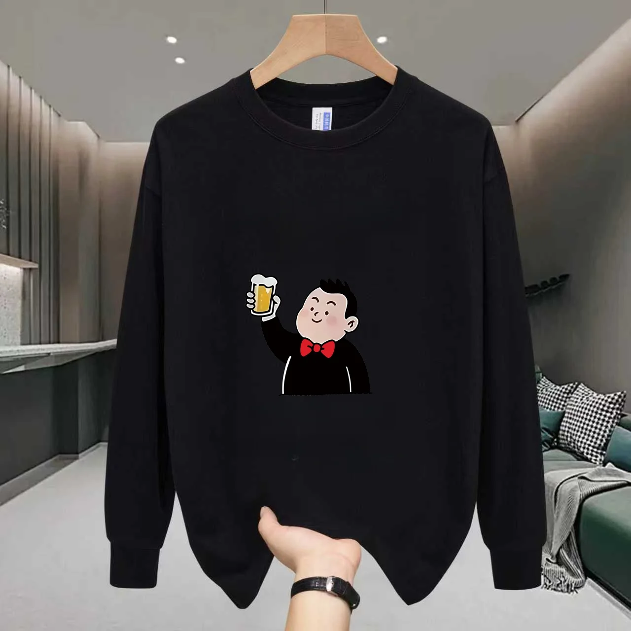 Loose Fit Long Sleeve T-Shirt Pure Cotton Crew Neck Base Layer Top Trendy Printed Bottoming Shirt for Men Autumn Season
Loose Fit Long Sleeve T-Shirt Pure Cotton Crew Neck Base Layer Top Trendy Printed Bottoming Shirt for Men Autumn Season