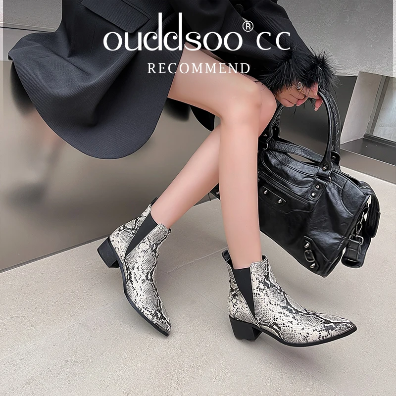 Ods Fashion Snake Print Women's Boots Pointed Toe High Heel Ankle Boots Plus Size Ladies Thick Heel Ankle Boots Zapatos De Mujer
Ods Fashion Snake Print Women's Boots Pointed Toe High Heel Ankle Boots Plus Size Ladies Thick Heel Ankle Boots Zapatos De Mujer