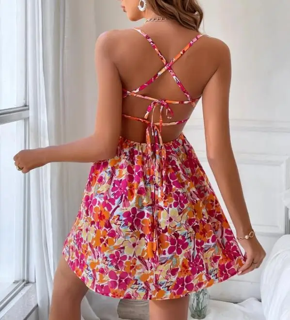 Spring/Summer New Women's Floral Vacation Dress Square Collar Short Skirt Beach Style Casual Maxi Dress for Holiday
Spring/Summer New Women's Floral Vacation Dress Square Collar Short Skirt Beach Style Casual Maxi Dress for Holiday