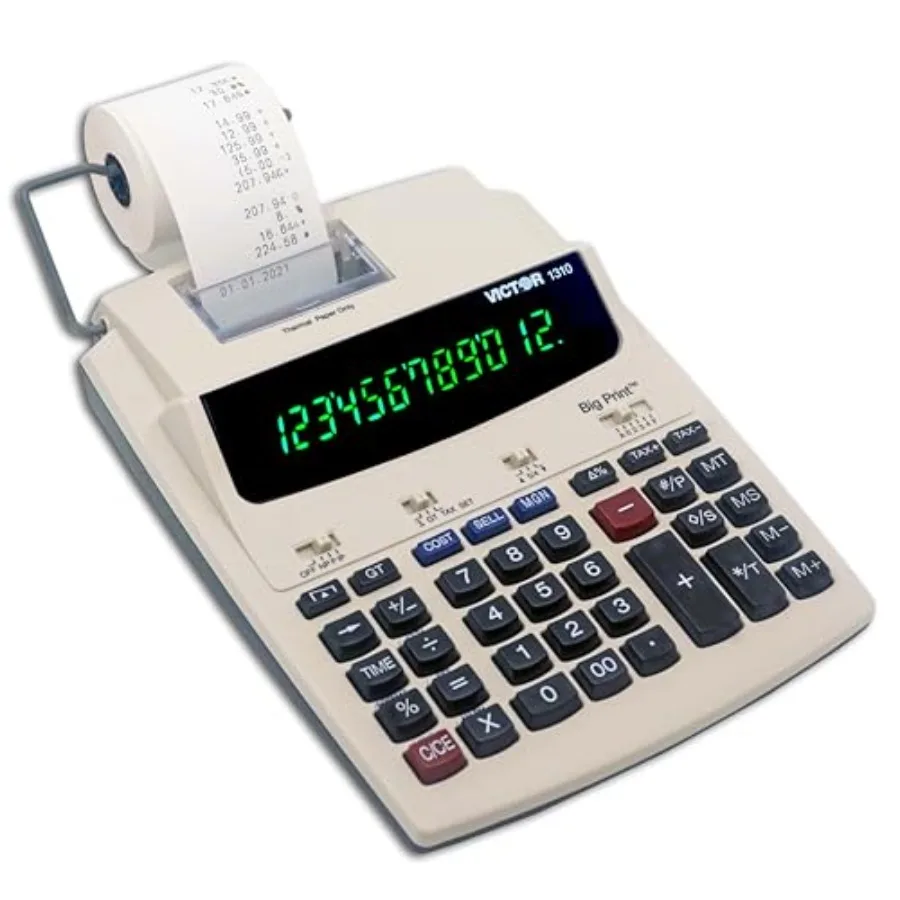 1310 Big Print Printing Calculator 12-Digit LED Display Fast Ink-Free Printing 8.0 LPS Cost/Sell/Margin Keys Advanced Business
1310 Big Print Printing Calculator 12-Digit LED Display Fast Ink-Free Printing 8.0 LPS Cost/Sell/Margin Keys Advanced Business