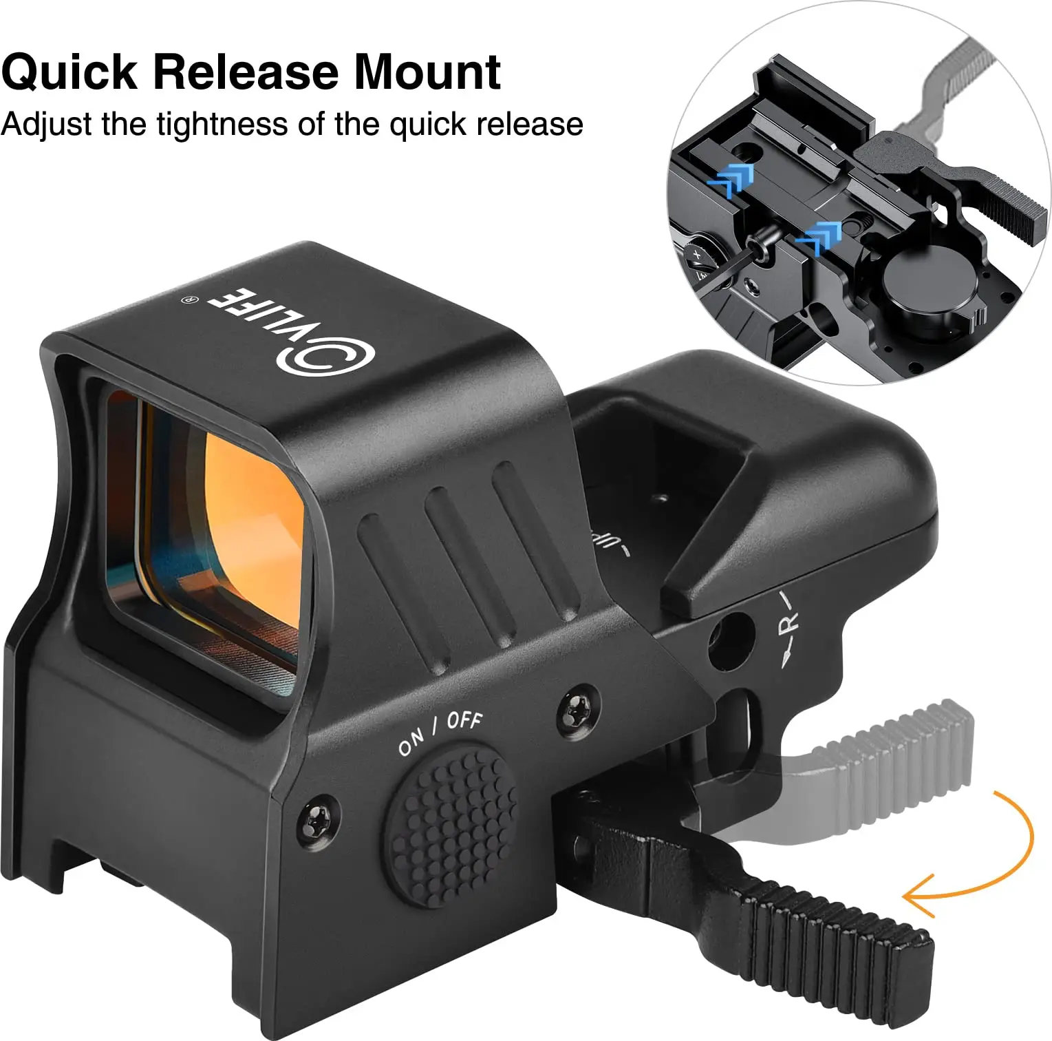 CVLIFE Upgraded Reflex Red Dot Sight Quick-Detach Picatinny Mount 33mm Wide Objective Diameters Multi-Coated Lenses
CVLIFE Upgraded Reflex Red Dot Sight Quick-Detach Picatinny Mount 33mm Wide Objective Diameters Multi-Coated Lenses