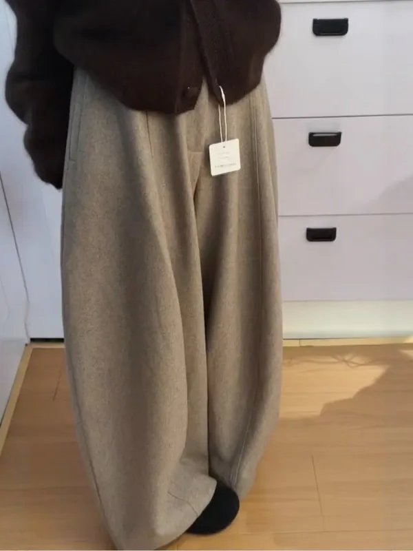 High Waist Fce Lined Woolen Wide Leg Pants Women's Winter Loose Drapey Casual Knife Trousers Ele Simple Sle
High Waist Fce Lined Woolen Wide Leg Pants Women's Winter Loose Drapey Casual Knife Trousers Ele Simple Sle