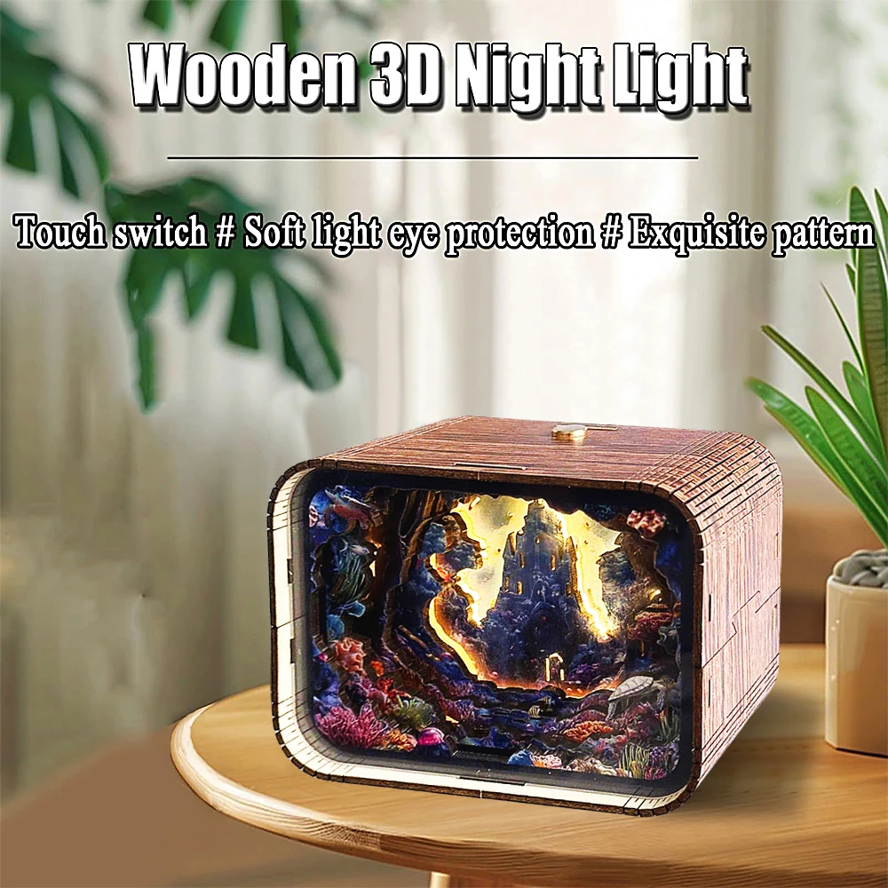 Mysterious Deep Sea 3D Stereo Light Box - LED Night Light Atlantis Castle Undersea World - Wooden Atmosphere Light
Mysterious Deep Sea 3D Stereo Light Box - LED Night Light Atlantis Castle Undersea World - Wooden Atmosphere Light