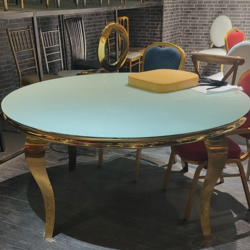 xx-Luxury Modern Stainless Steel Dining Table with Glass Top for Outdoor Wedding Hotel Party Banquet Round Design^
xx-Luxury Modern Stainless Steel Dining Table with Glass Top for Outdoor Wedding Hotel Party Banquet Round Design^