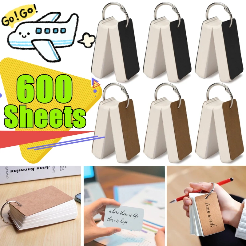 100-600 Sheets Kraft Paper Blank Flashcards with Binder Rings Spiral Notepads Mini Notebooks Study Cards Book Student Stationery
100-600 Sheets Kraft Paper Blank Flashcards with Binder Rings Spiral Notepads Mini Notebooks Study Cards Book Student Stationery