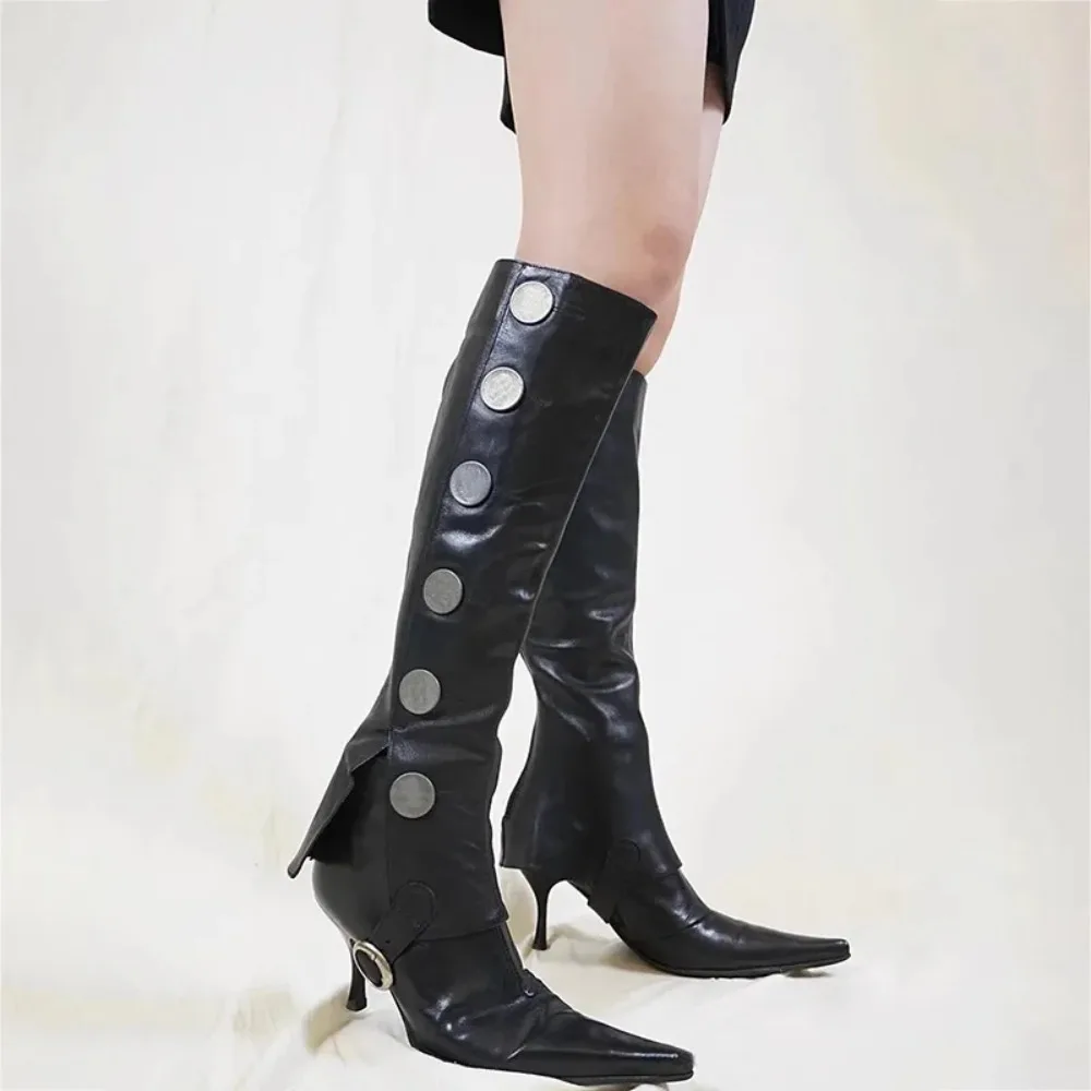 Vintage Coin Decor Knee High Boots, Detachable Two-Wear Pointed Toe Stiletto Mid Calf Fashion Boots for Daily Party
Vintage Coin Decor Knee High Boots, Detachable Two-Wear Pointed Toe Stiletto Mid Calf Fashion Boots for Daily Party