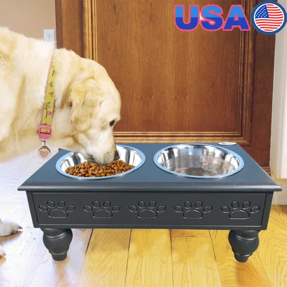 Raised Wooden Double Pet Diner with Stainless Steel Bowls Elevated Feeder Dogs Cats Dishwasher Safe Ideal Food Water
Raised Wooden Double Pet Diner with Stainless Steel Bowls Elevated Feeder Dogs Cats Dishwasher Safe Ideal Food Water