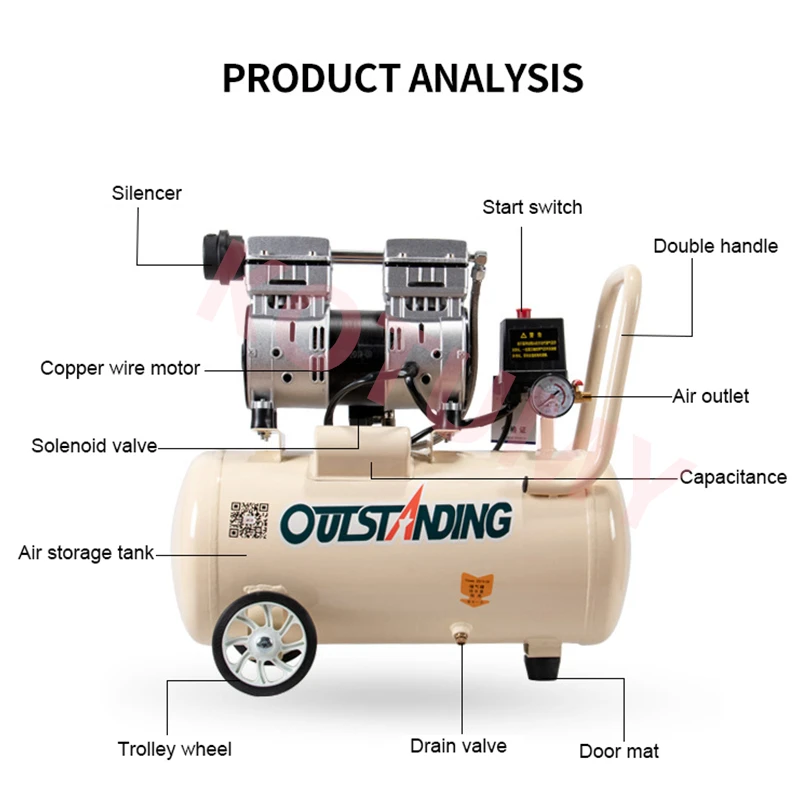 220V 550W 600W Small Air Compressor Oil-free Silent Pump High Pressure Compressor Spray Painting Pump
220V 550W 600W Small Air Compressor Oil-free Silent Pump High Pressure Compressor Spray Painting Pump